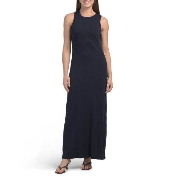 GOLDIE TEE Navy Pima Cotton Maia Maxi Dress - Picture 1 of 2